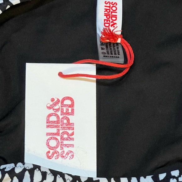 NWT SOLID & STRIPED The Eva Bikini Bottom In Black & White Painted Dot - Picture 6 of 7